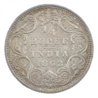 Brit-India 1842. 1/4R Ag "Viktória" (2,92g) T:1-,2 British India 1842. 1/4 Rupee Ag "Victoria" (2,92g) C:AU,XF Krause KM - Sin Clasificación