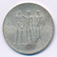 Csehszlovákia 1933. 20K Ag "Ipar, Mezőgazdaság, üzlet" T:XF Patina Czechoslovakia 1933. 20 Korun Ag "Industry, Agricultu - Non Classés