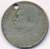 Csehszlovákia 1949. 100K Ag "Sztálin" T:F Ly. Czechoslovakia 1949. 100 Korun Ag "Stalin" C:F Hole Krause KM#30 - Unclassified