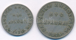 Görögország 1926. 1D Cu-Ni + 2D Cu-Ni T:XF,VF Greece 1926. 1 Drachme Cu-Ni + 2 Drachmai CU-Ni C:XF,VF - Unclassified