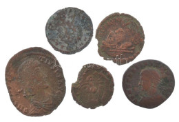 Római Birodalom 5db Klf Bronz érméből álló Tétel T:VF,F Roman Empire 5pcs Of Diff Bronze Coin Lot C:VF,F - Non Classés