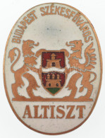 ~1920-1930. "Budapest Székesfőváros - Altiszt" Zománcozott Bronz Gomblyukjelvény (36x27mm) T:XF Apró Zománcrepedés - Non Classificati