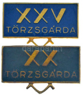 1960-1980. "Törzsgárda XX" + "Törzsgárda XXV" Bronz Kitűzők (17x27mm) T:XF - Non Classificati