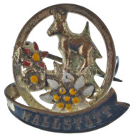 Ausztria ~1920-1930. "Hallstatt" Festett Fém Jelvény (22x21mm) T:VF Asutria ~1920-1930. "Hallstatt" Painted Metal Badge  - Non Classificati