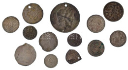 13db-os, Többnyire Gyenge állapotú, Magyar és Külföldi Ag érmékből álló Tétel (összsúly: 32,57g) T:VF-Pr 13pcs, Hungaria - Unclassified