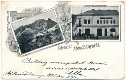T3 1901 Abrudbánya, Abrud; Csetatya Aranybánya, Detonata Szálloda. Gálfy Fényképész Kiadása / Gold Mine, Hotel. Art Nouv - Unclassified