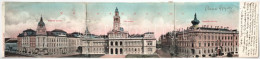 * T4 1904 Arad, Városház Tér, Csanádi Palota, Városháza, Pénzügyi Palota. 3-részes Kihajtható Panorámalap. Kerpel Izsó K - Unclassified