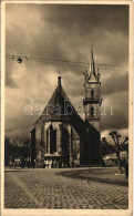 * T2/T3 1940 Beszterce, Bistritz, Bistrita; Evangélikus Templom / Lutheran Church. Photo (ragasztónyom / Glue Mark) - Non Classés