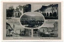 T2/T3 1943 Beszterce, Bistritz, Bistrita; Mussolini Utca, Német Ip. E. épület, Volt: Búzasor, Horthy Miklós Tér / Street - Non Classés