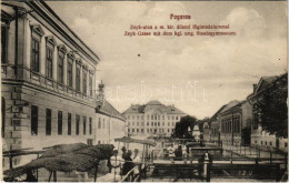 T2/T3 1913 Fogaras, Fagaras; Zeyk Utca, M. Kir. állami Főgimnázium. Fleissig Jakab és Fia Kiadása / Zeyk-Gasse Mit Dem K - Ohne Zuordnung