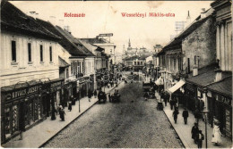 T3 1908 Kolozsvár, Cluj; Wesselényi Miklós Utca, Pap, Ifj. Buzetzkó Domokos, Baumzweig, Kovács József üzlete, Pannonia S - Unclassified