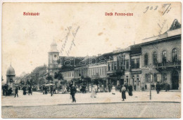 T2/T3 1908 Kolozsvár, Cluj; Deák Ferenc Utca, Stief Jenő és Társa üzlete, Grand Kávéház, Nyomda, Hirdetőoszlop. Fabritiu - Ohne Zuordnung