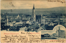 T2/T3 1900 Kolozsvár, Cluj; Látkép, Széky Palota / General View, Palace (EK) - Non Classés