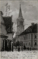 T2/T3 1906 Lippa, Lipova; Római Katolikus Templom, üzlet. Zeitler Lajos Kiadása / Church, Shop (EK) - Ohne Zuordnung