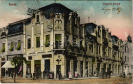 T2/T3 1911 Lugos, Lugoj; Poporul Palota, üzletek. Nagel Sándor Kiadása 626. / Palace, Shops (fl) - Unclassified