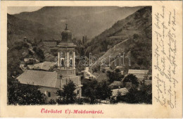 T2/T3 1904 Újmoldova, Neumoldowa, Bosneag, Moldova Noua; Látkép, Templom / General View, Church - Non Classés
