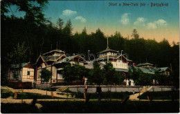 T2/T3 1913 Bártfa-fürdő, Bardejovské Kúpele, Bardiov; New York Vendéglő, étterem. Salgó Mór Kiadása / Restaurant (EK) - Ohne Zuordnung