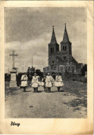 ** T3 Bény, Bína; Római Katolikus Templom, Országzászló / Church, Hungarian Flag (EB) - Unclassified