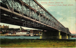 ** T2/T3 Pozsony, Pressburg, Bratislava; Ferenc József Híd, Vár, Gőzhajók / Bridge, Castle, Steamships (EK) - Sin Clasificación