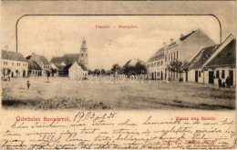 T2/T3 1903 Sasvár, Sassin, Sastín (Sasvár-Morvaőr, Sastín-Stráze); Piactér. Emánuel J. Kiadása / Marktplatz / Market Squ - Non Classificati