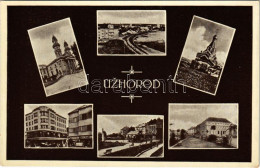 ** T2/T3 Ungvár, Uzshorod, Uzhhorod, Uzhorod; Mozaiklap / Multi-view Postcard (felületi Sérülés / Surface Damage) - Non Classés