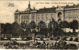 T2/T3 1908 Zagreb, Zágráb; Trg Franje Josipa / Ferenc József Tér / Square (kis Szakadás / Small Tear) - Non Classés