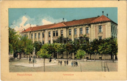 T2/T3 1914 Nagykikinda, Kikinda; Gimnázium. Wolf Józsefné Utóda Kiadása / Grammar School + "K.u.K. Reservespital Nagykik - Ohne Zuordnung