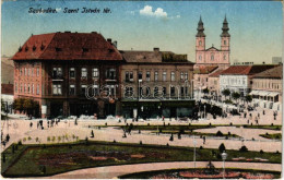 T2/T3 1917 Szabadka, Subotica; Szent István Tér, üzletek. Lipsitz Kiadása / Square, Shops (EK) - Ohne Zuordnung