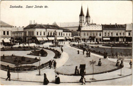 ** T3 Szabadka, Subotica; Szent István Tér, üzletek. Lipsitz Kiadása / Square, Shops (szakadás / Tear) - Unclassified