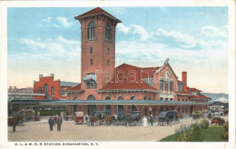 * T2 Binghamton, D.L. & W.R.R. Station, Railway Station, Train, Automobile - Non Classés