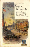 * T2/T3 New Orleands (Louisiana), Street View With Tram, American Flags. "Atlas" No. III. D. 1. - Ohne Zuordnung