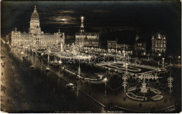 T3 1922 Buenos Aires, Plaza Del Congreso 6 Square At Night (worn Corner) - Unclassified