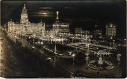 T3 1922 Buenos Aires, Plaza Del Congreso 6 Square At Night (worn Corner) - Non Classés