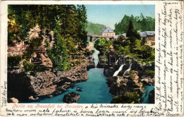 T3 1903 Gmunden, Partie Am Traunfall Bei Gmunden / Waterfall, Wooden Bridge. Verlag F. E. Brandt 239. (EB) - Ohne Zuordnung