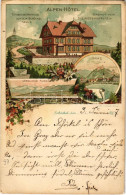 T2/T3 1897 (Vorläufer!) Graz (Steiermark), Alpen-Hotel, Stubenberghaus Auf Dem Schöckel (Schöckl) / Alpine Hotel. Lith.  - Non Classés