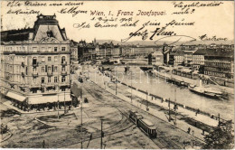 T2/T3 1909 Wien, Vienna, Bécs; Franz Josefsquai / Ferenc József Rakpart, Villamos / Tram, Quay (EK) - Ohne Zuordnung