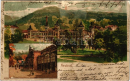 T3 1899 Mariánské Lázne, Marienbad; Neubad, Kreuzbrunnen Colonade / Spa, Baths. Kunstverlag E. A. Götz 6223. Litho (wet  - Non Classés