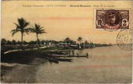 * T3 1908 Grand-Bassam, Cote D'Ivoire, Bords De La Lagune / Lagoon, Boats, Shore. Collection B. S. T. TCV Card (wet Corn - Unclassified