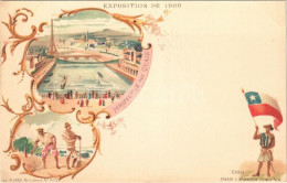 ** T2 1900 Paris, Exposition De 1900. Perspective Des Quais, Chili / Paris World Fair, Quay, Chilean Flag. Sanard & Dera - Non Classés