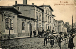 T3 Trzebinia, Tchebin (Galizien); Dworzec Koleji Pólnocné / Railway Station (wet Corners) - Non Classificati