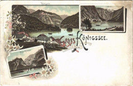 T2/T3 1895 (Vorläufer!!!) Königssee, St. Bartholomä, Obersee, Königsee. H. Metz Kunst-Verlags Anstalt Art Nouveau, Flora - Non Classés