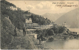 * T2/T3 1908 Lago Di Lugano, Castagnola / Lake Lugano, Villas (EK) - Unclassified
