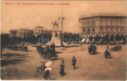 ** T2 Milano, Milan; Foro Bonaparte Col Monumento A Garibaldi / Square, Monument, Automobile, Horse-drawn Carriages - Unclassified