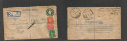 IRAQ. 1946 (1 Aug) FPO 518. Registered Multifkd 3d Blue Stat Env + 3 Adtls To Egypt, Alexandria (3 Aug) Tied Cds + Royal - Iraq