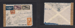 INDOCHINA. 1941 (27 June) French Indochina. Saigon - Ajaccio, Corse. Air Multifkd Envelope Via British Singapore With Ce - Asia (Other)