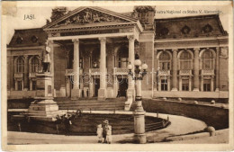 T2/T3 1915 Iasi, Jasi, Jassy, Jászvásár; Teatru National Cu Statua V. Alecsandri / National Theatre, Statue, Monument (g - Sin Clasificación