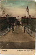 T3 1916 Belgrade, Kalimegdan, Prinz Eugen Thor / Park, Castle Gate + Tábori Posta (creases) - Non Classés