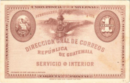 ** T2/T3 Ferrocarril Norte. Direccion Gral De Correos República De Guatemala / General Post Office Postcard (Republic Of - Zonder Classificatie