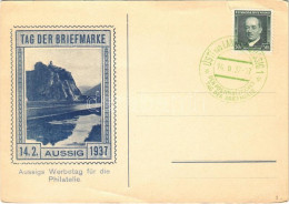 * T2/T3 Tag Der Briefmarke Aussig 14. 2. 1937. Aussigs Werbetag Für Die Philatelie / Philately Day In Ústí Nad Labem + S - Unclassified