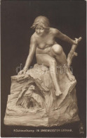 ** T2 H. Schievelkamp - In Unbewusster Gefahr / Erotic Nude Lady Sculpture - Unclassified